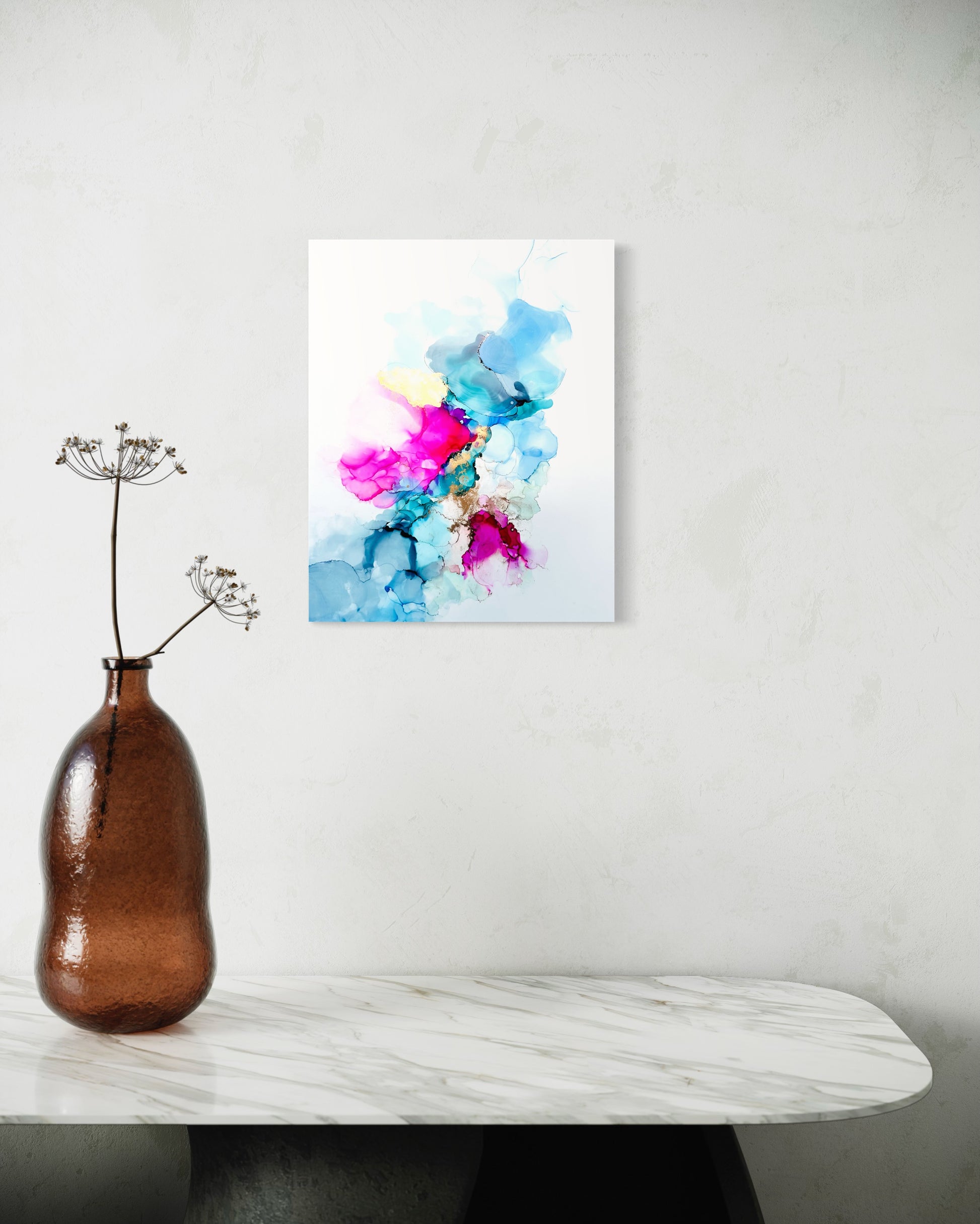 I am vibrant joy and a burst of brightness – Alcohol Ink Original - SOLD - Design with Ali, LLC