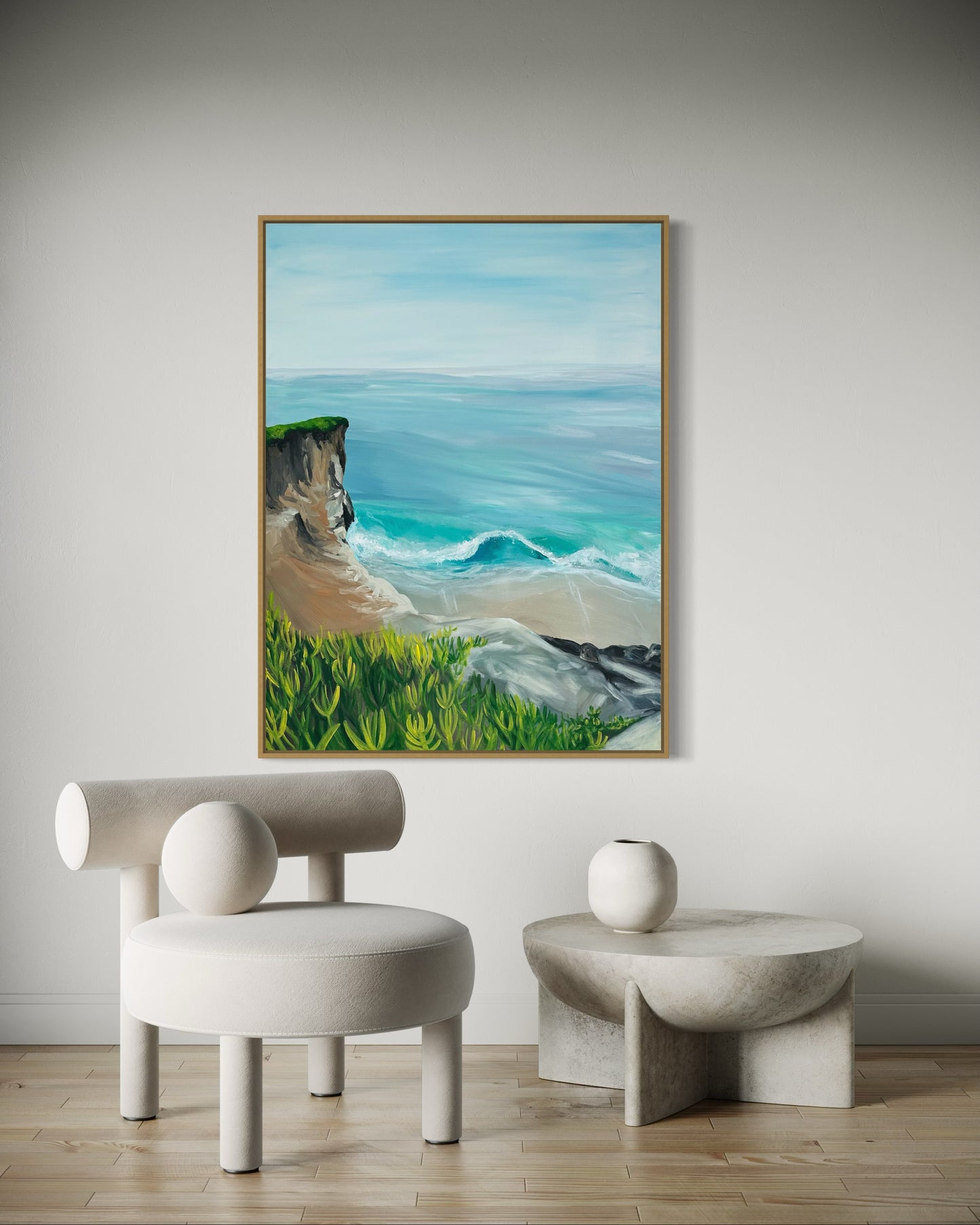 "West Cliff Drive, Santa Cruz," 30"x40" – Acrylic Original - Design with Ali, LLC