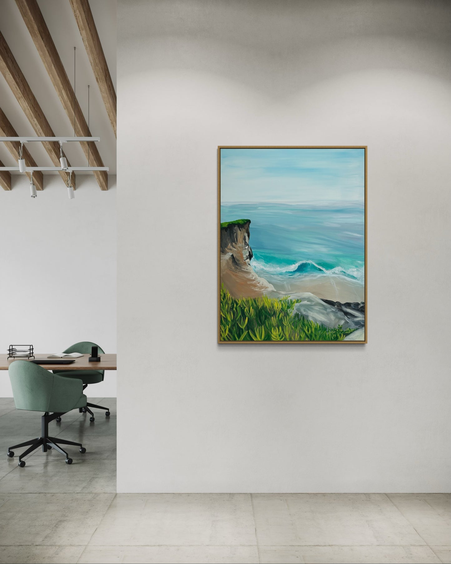 "West Cliff Drive, Santa Cruz," 30"x40" – Acrylic Original - Design with Ali, LLC