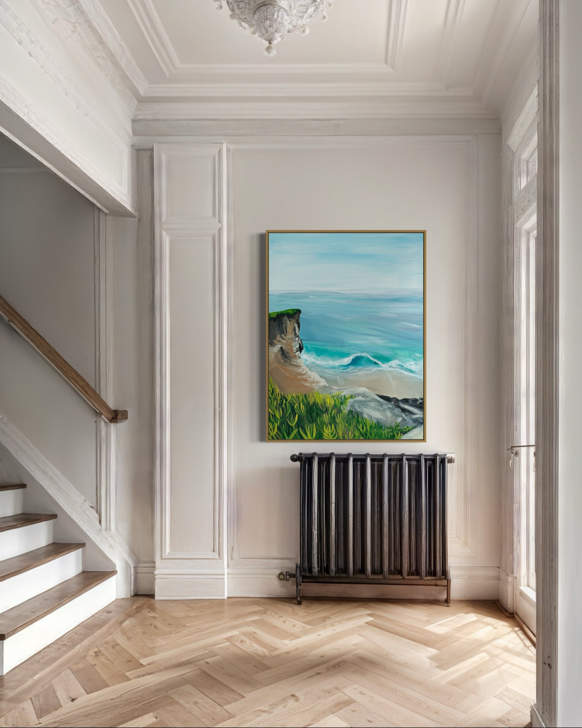 "West Cliff Drive, Santa Cruz," 30"x40" – Acrylic Original - Design with Ali, LLC