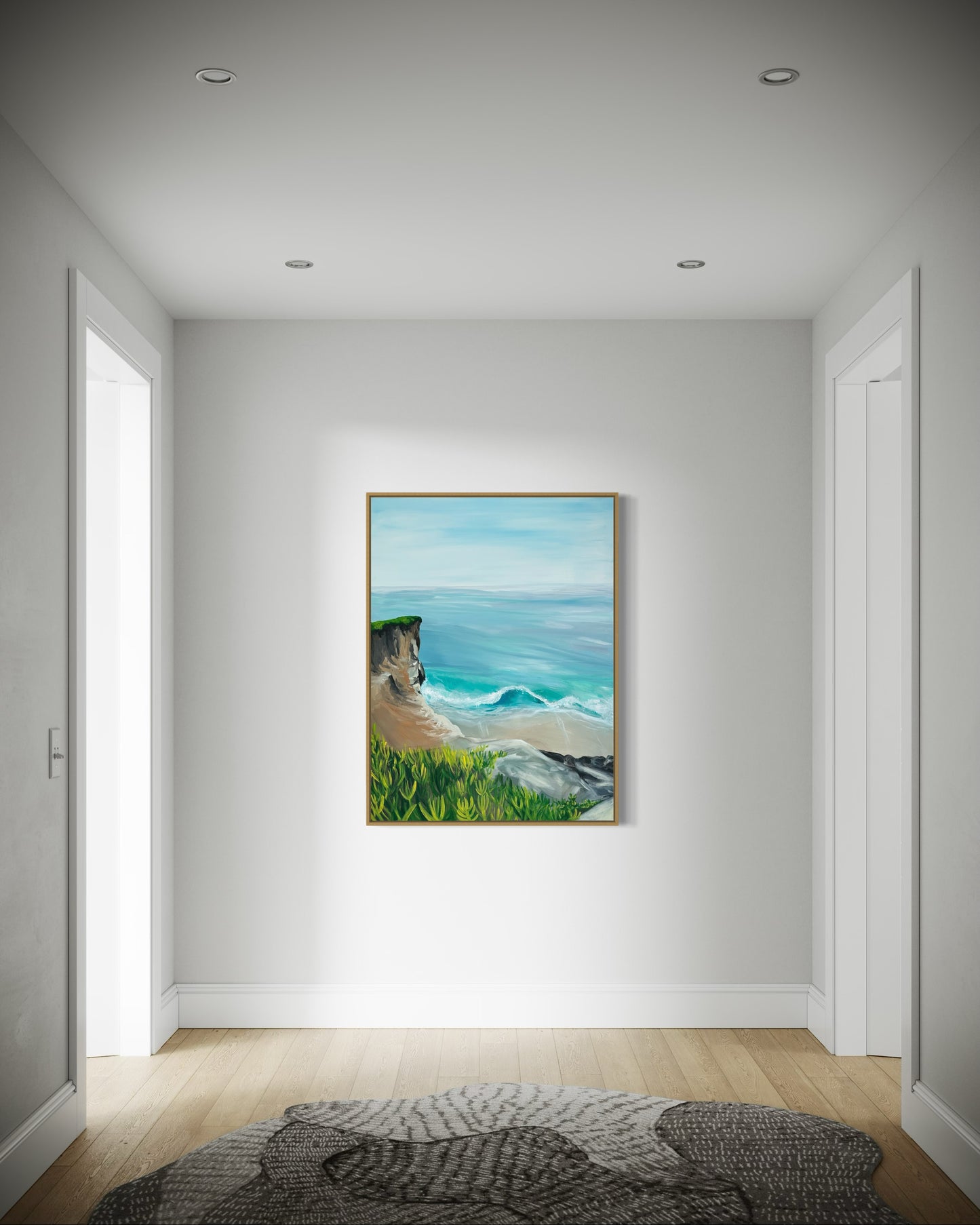 "West Cliff Drive, Santa Cruz," 30"x40" – Acrylic Original - Design with Ali, LLC
