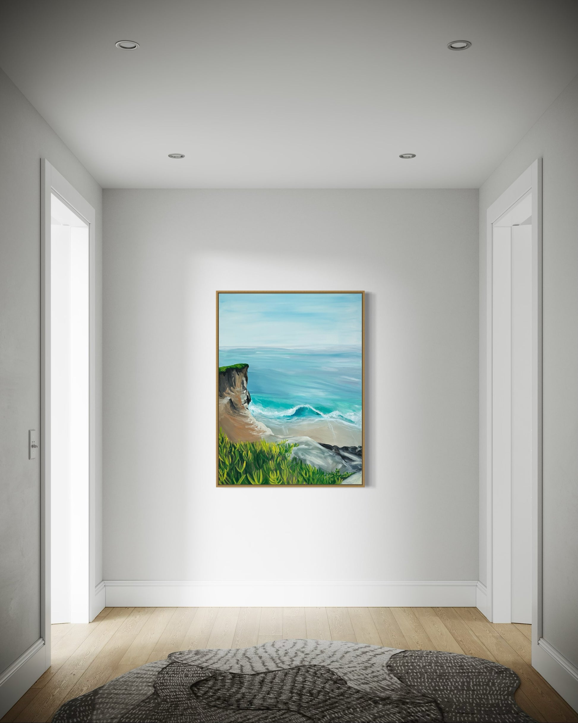 "West Cliff Drive, Santa Cruz," 30"x40" – Acrylic Original - Design with Ali, LLC