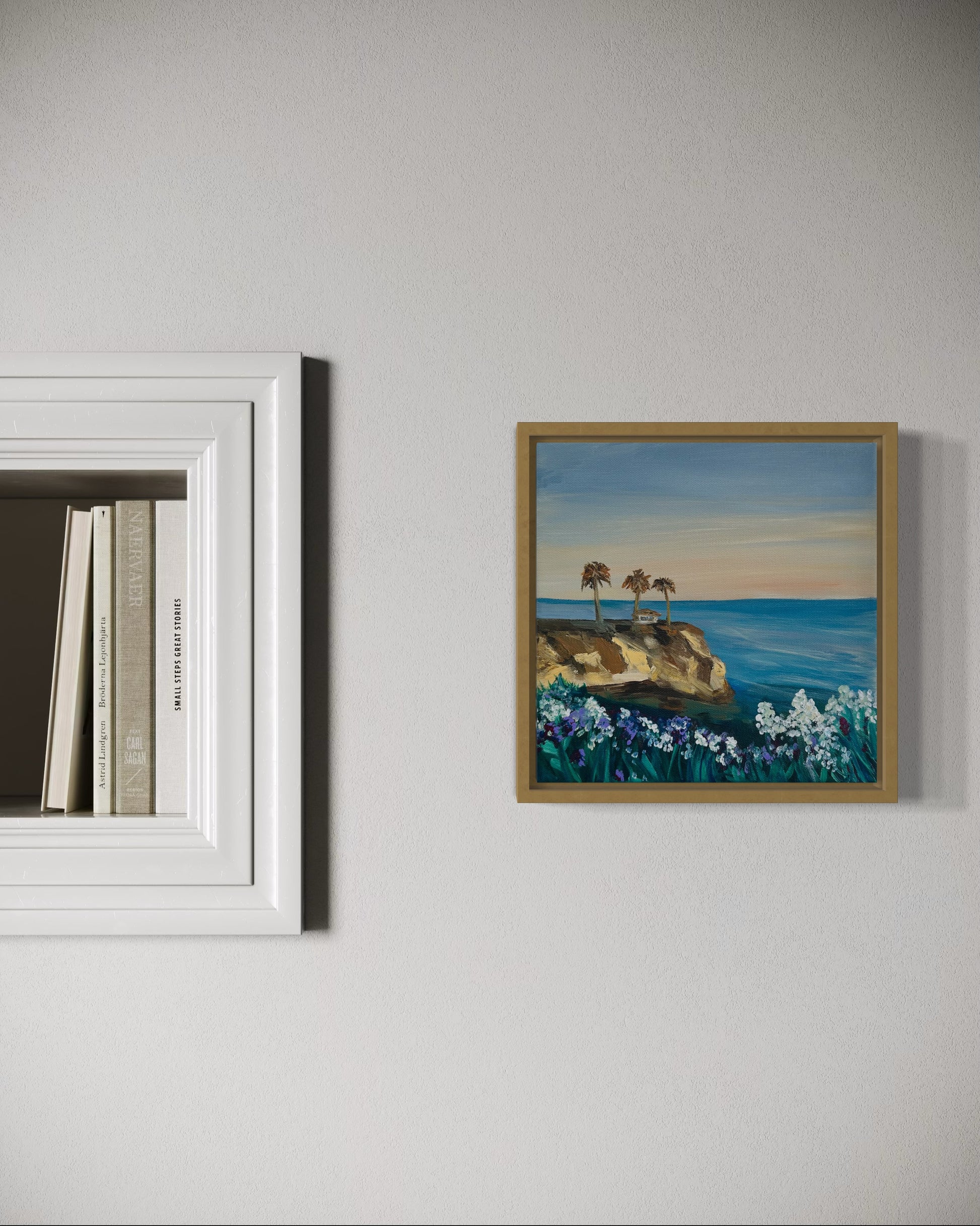 "Cliffside View, Pismo Beach," 10"x10" – Acrylic Original - Design with Ali, LLC