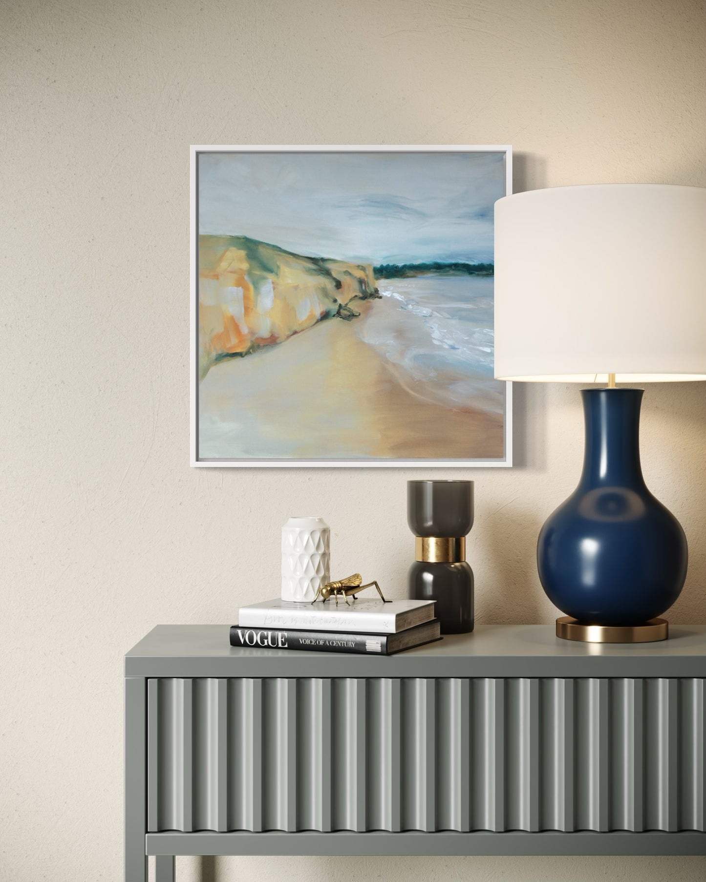 "Capitola Beach," 24"x24" – Acrylic Original - Design with Ali, LLC