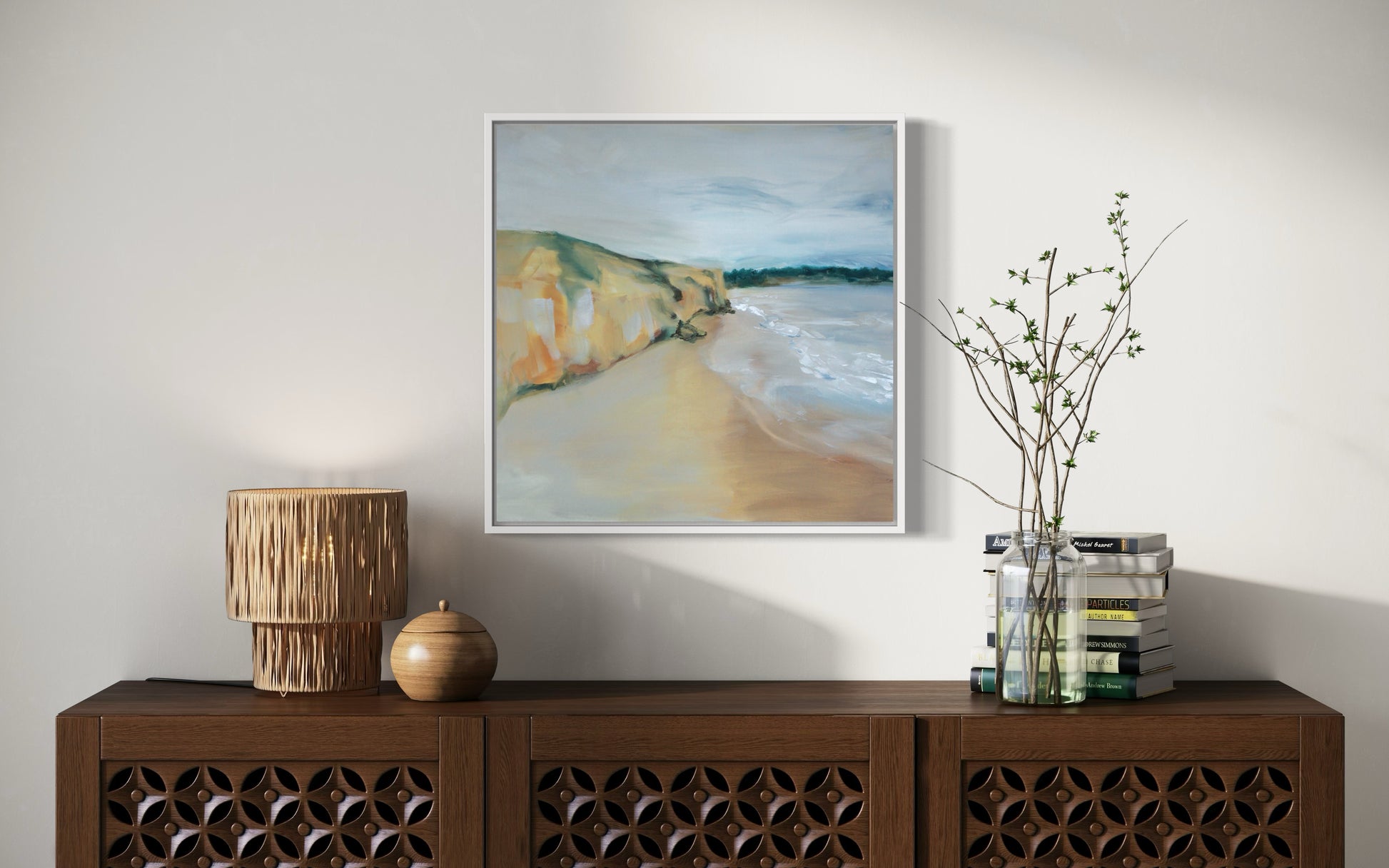 "Capitola Beach," 24"x24" – Acrylic Original - Design with Ali, LLC