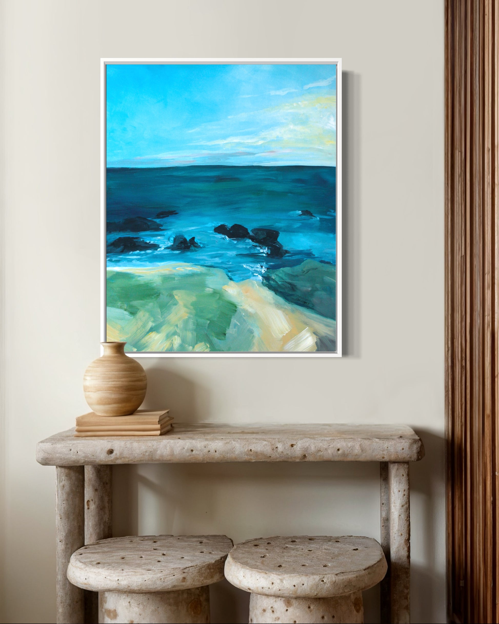 "Moonstone Beach, Cambria," 24"x30" – Acrylic Original - Design with Ali, LLC