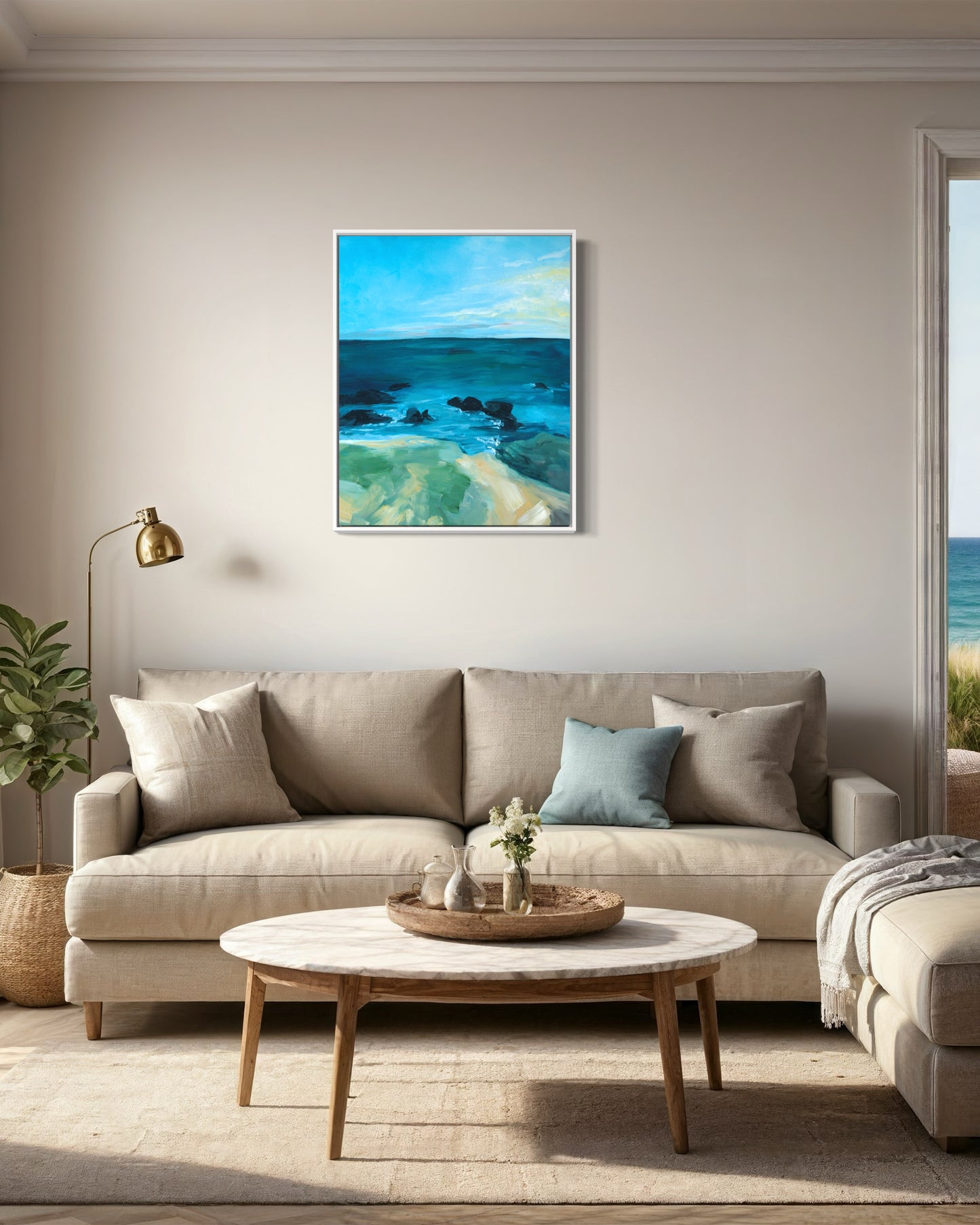 "Moonstone Beach, Cambria," 24"x30" – Acrylic Original - Design with Ali, LLC