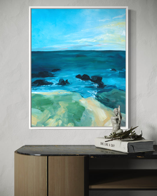 "Moonstone Beach, Cambria," 24"x30" – Acrylic Original - Design with Ali, LLC