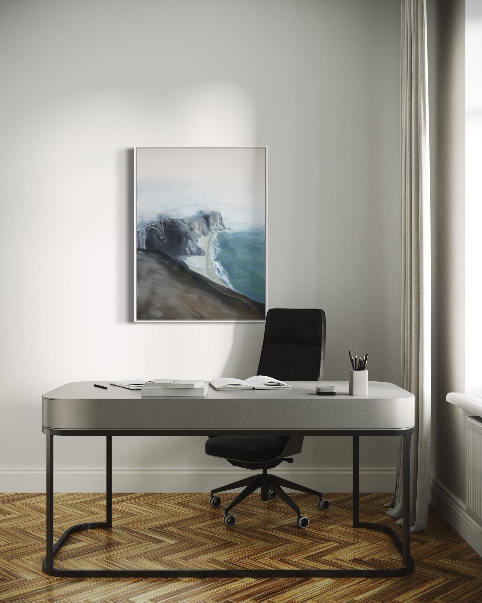 "Bixby Bridge, Big Sur," 30"x40" – Acrylic Original - Design with Ali, LLC