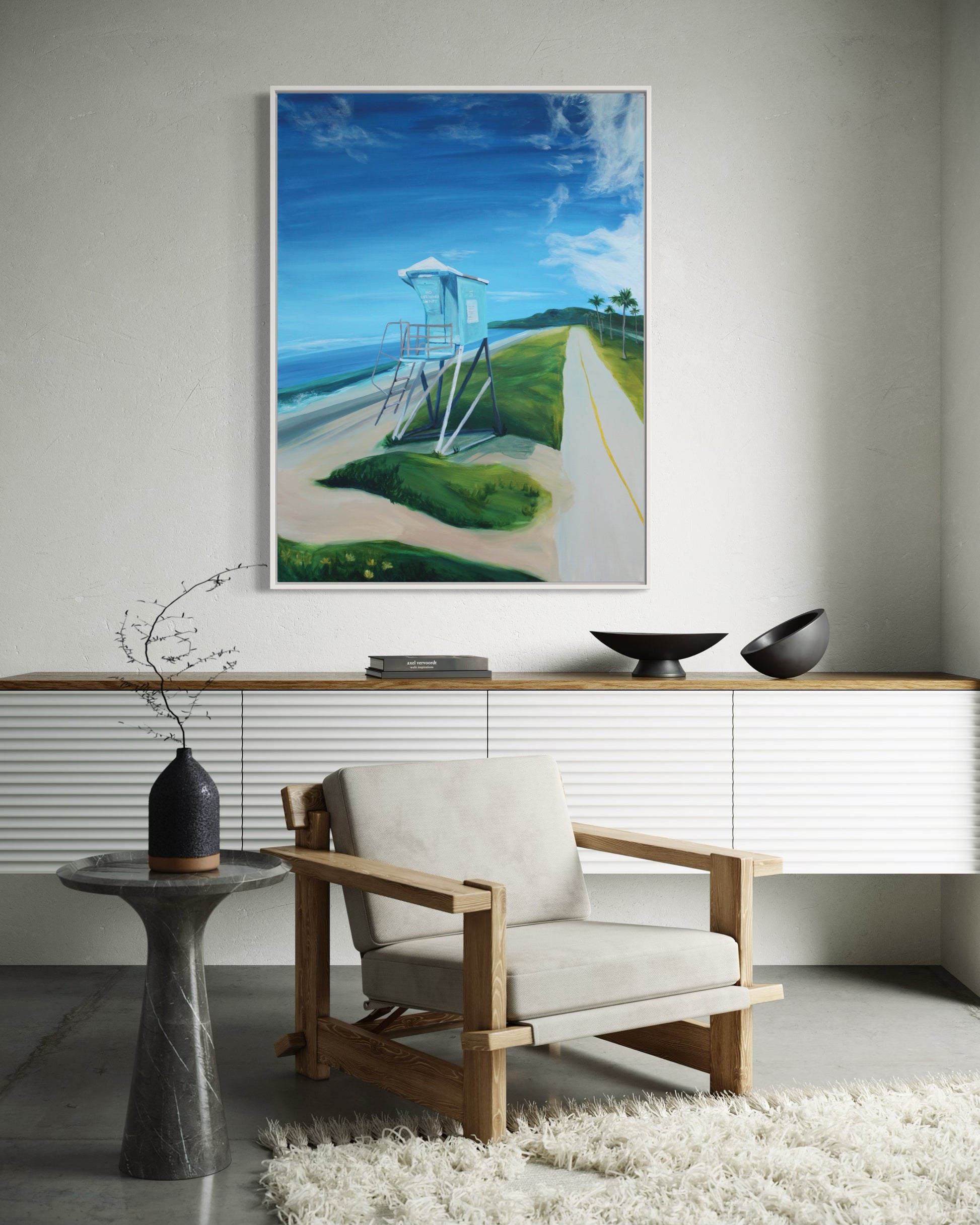 "Santa Barbara Beach," 30"x40" – Acrylic Original - Design with Ali, LLC