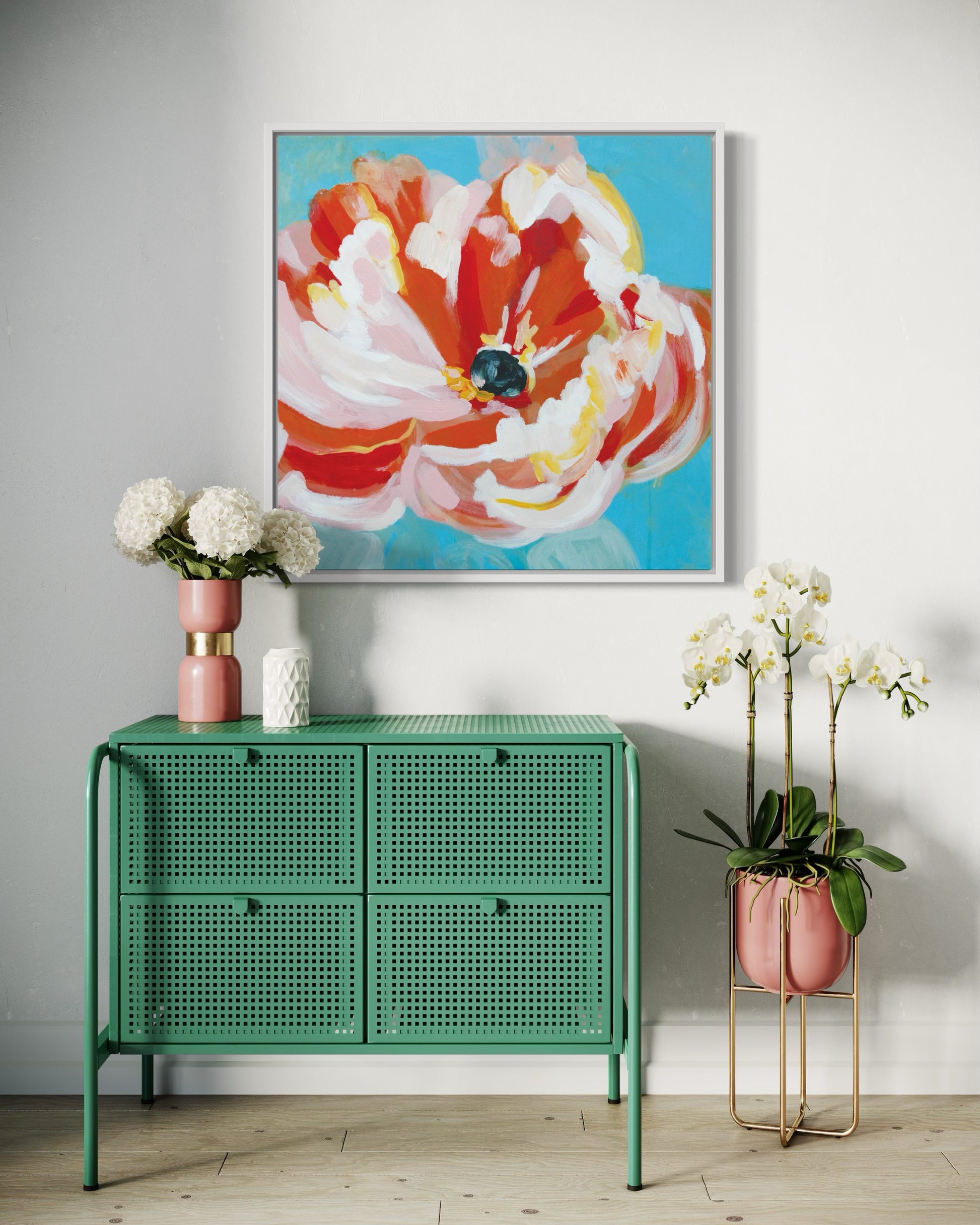 "Joyful Bloom" 20"x20" – Acrylic Original - Design with Ali, LLC