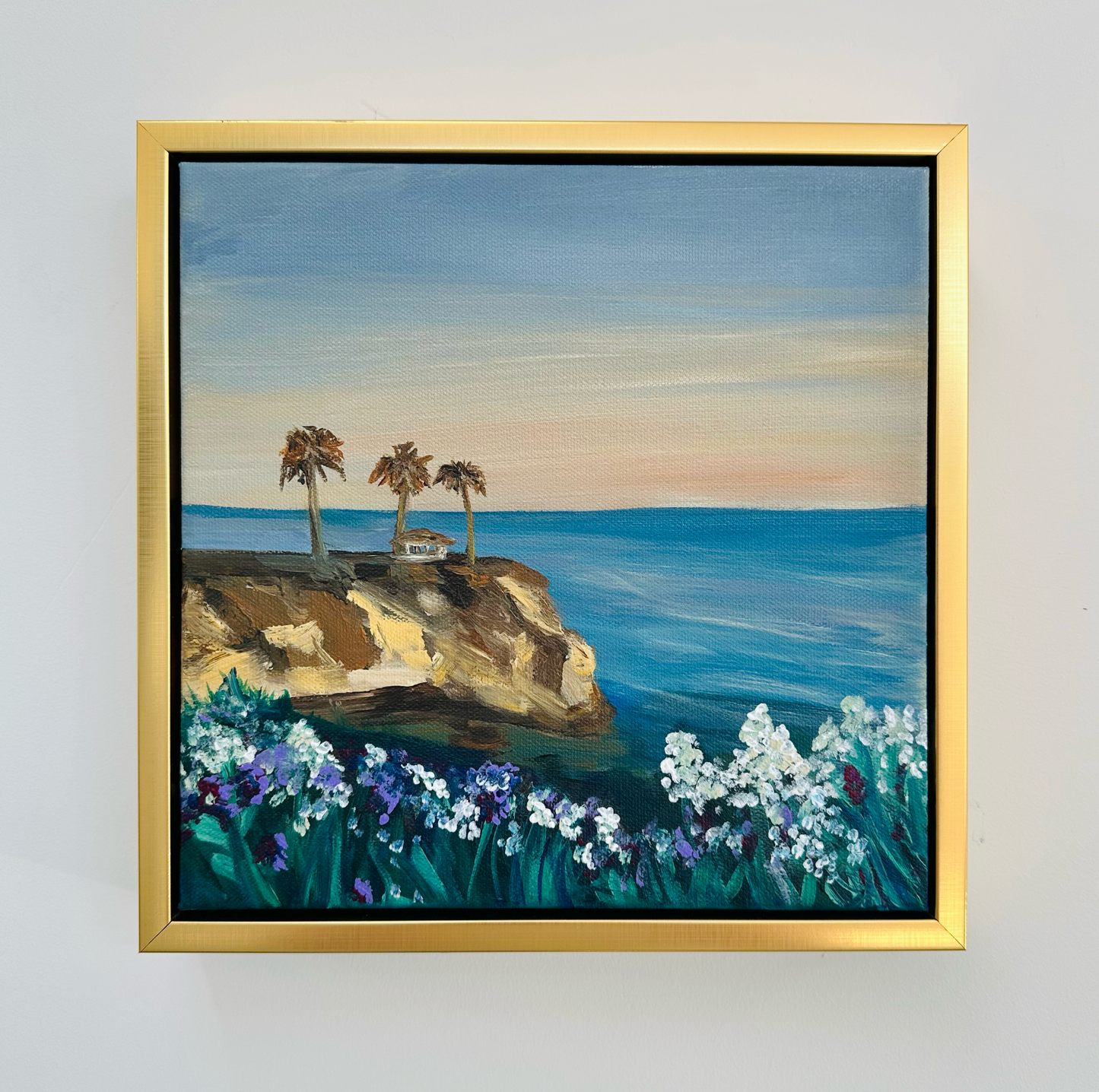 "Cliffside View, Pismo Beach," 10"x10" – Acrylic Original - Design with Ali, LLC