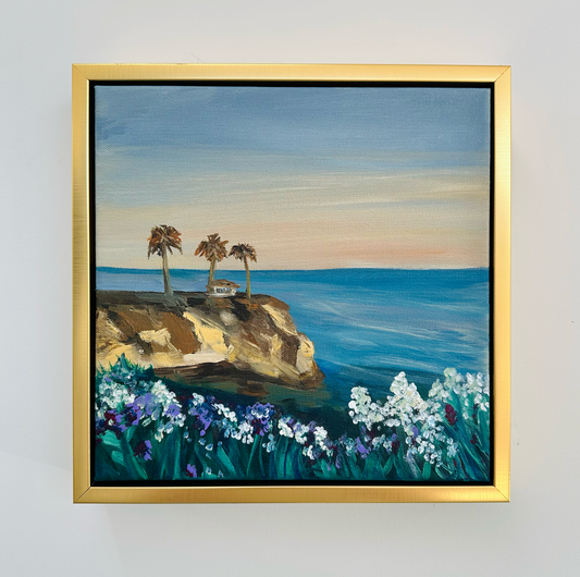 "Cliffside View, Pismo Beach," 10"x10" – Acrylic Original - Design with Ali, LLC