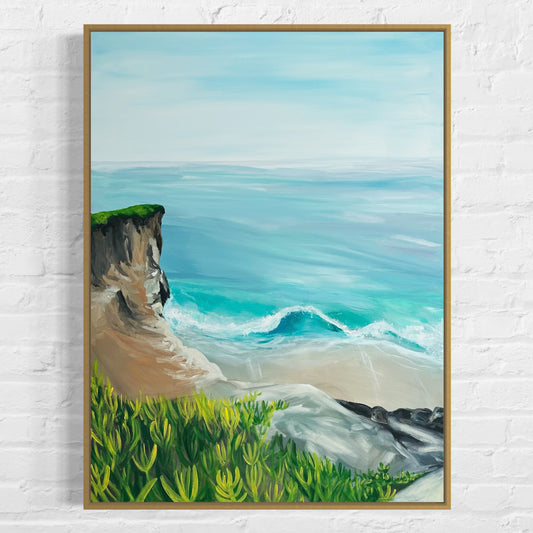 "West Cliff Drive, Santa Cruz," 30"x40" – Acrylic Original - Design with Ali, LLC